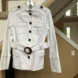 Cache jacket size small  white belted double breasted NWT